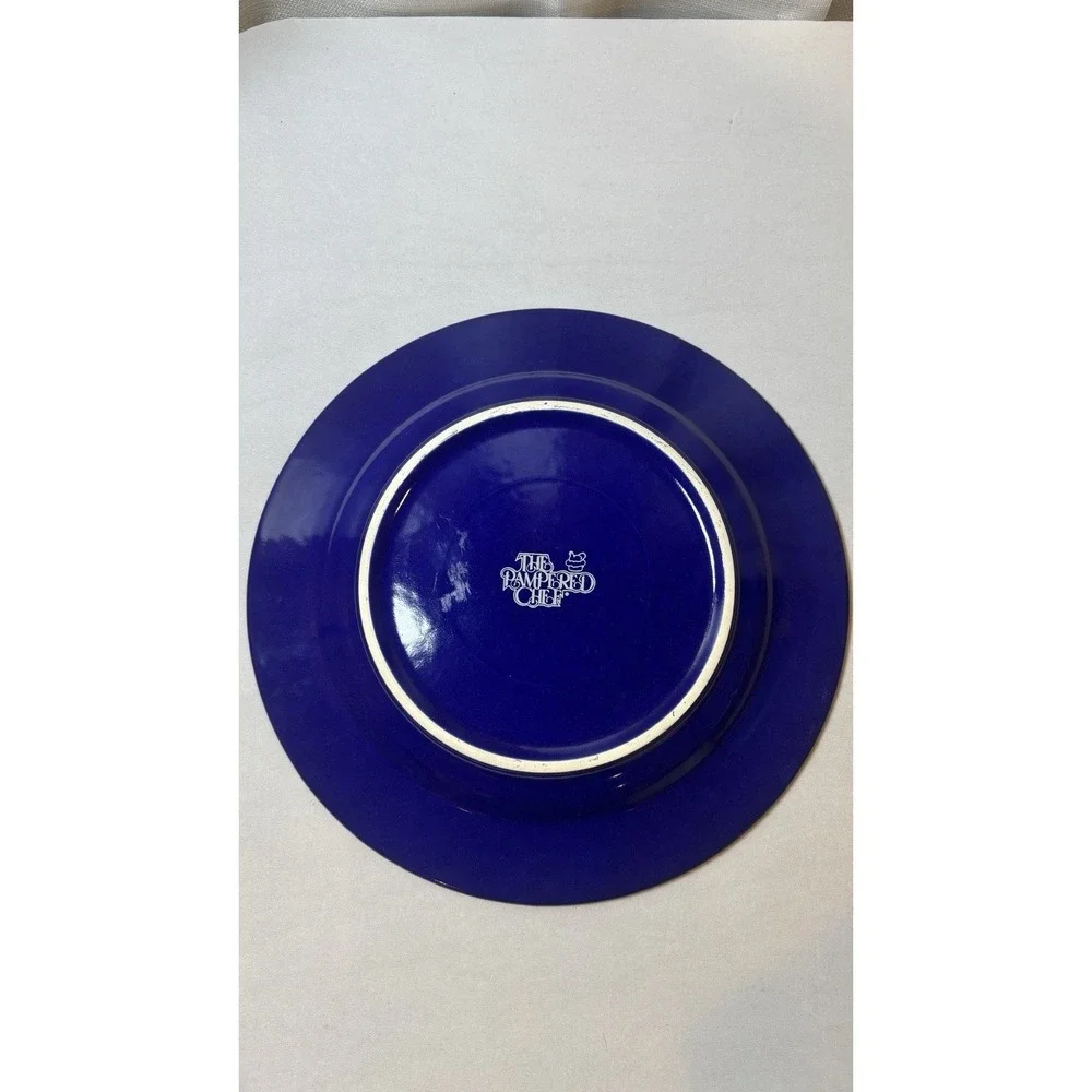 Pampered Chef This Is Your Day Celebrate Plate Cobalt Blue Birthday 10 3/4